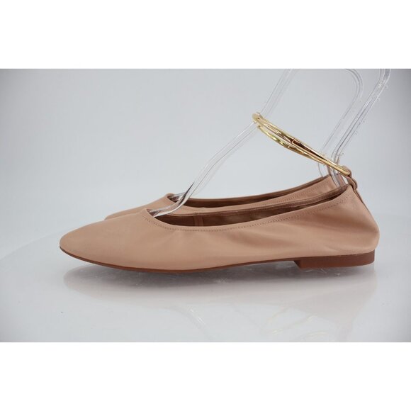 Jeffrey Campbell Tippy Ballet Flat Beige Gold Leather Pointed Toe Metal Ring 11 - Picture 6 of 13